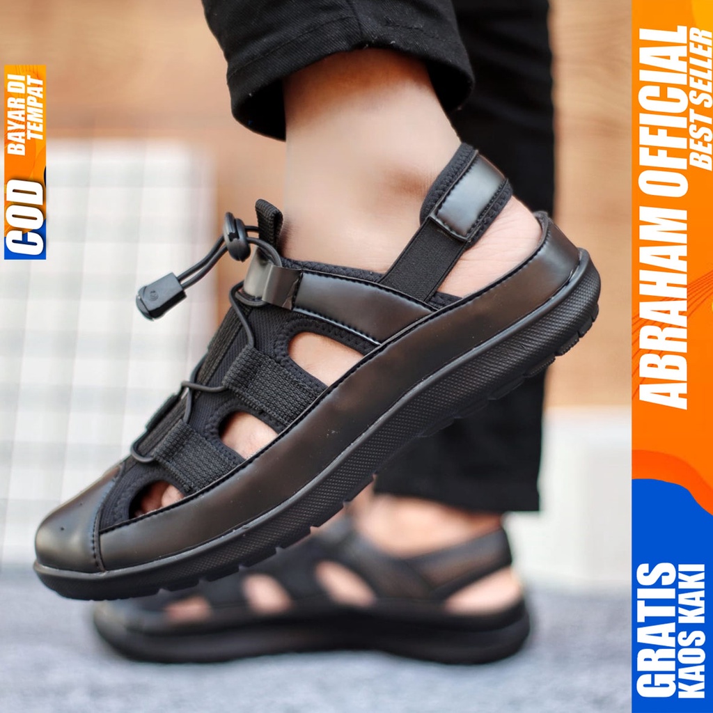 Sepatu Sendal Pria Casual Sepatu Slop Keren Kerja Outdoor Kulit PU Original LEXXA ABRAHAM