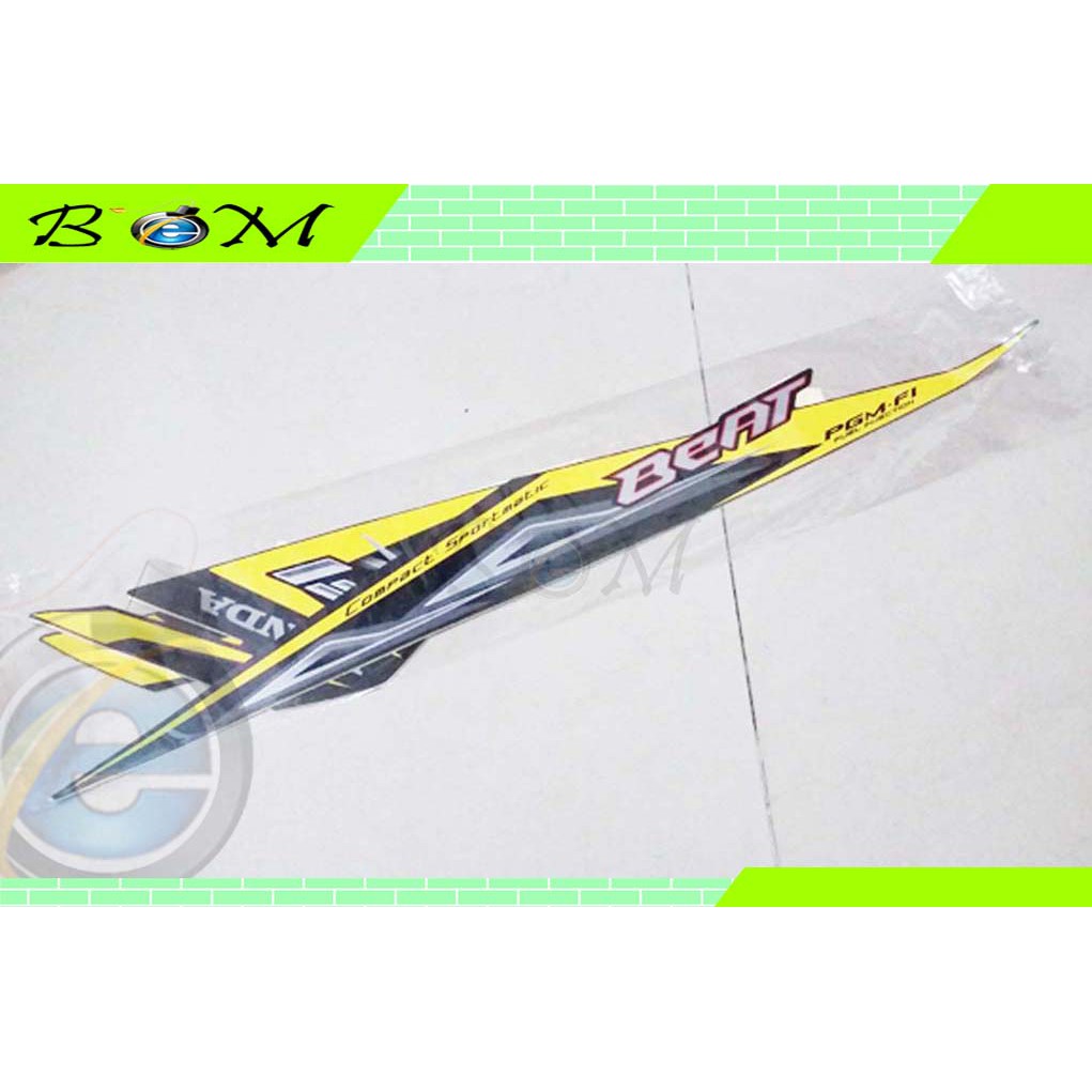 Striping Stiker Sticker list body Honda BEAT FI 2014 hitam kuning