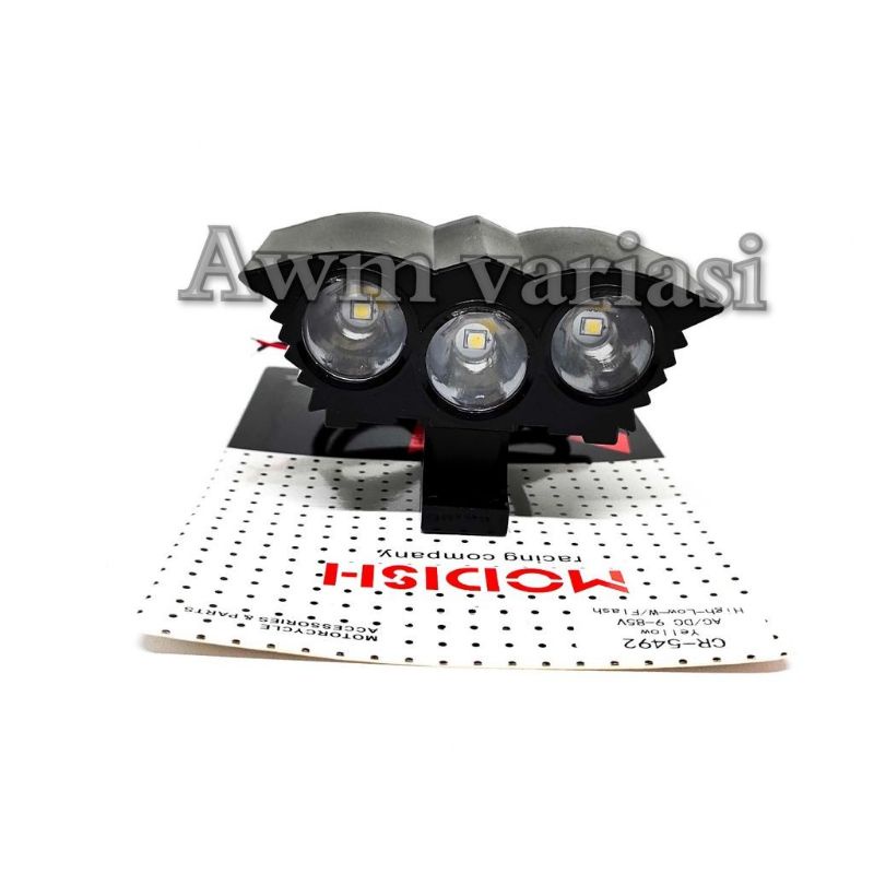 Lampu Tembak Sorot Motor Mobil LED CREE Mini Owl Ultrafire 3 Mata plastik