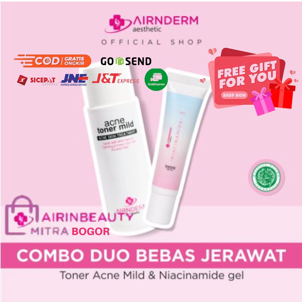 AIRIN Bundling Combo Duo Bebas Jerawat - Acne Toner Mild & Niacinamide Gel Tube (Lebih Hemat) AIRIN 