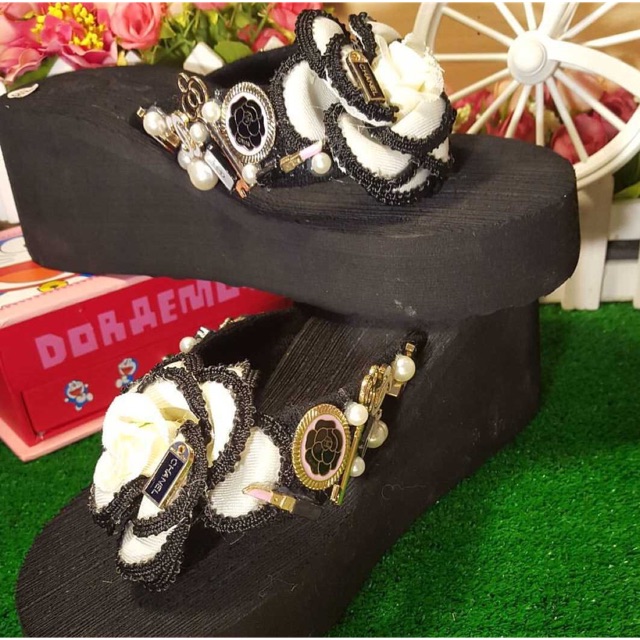 Sendal chanel set handmade sendal sendal inport