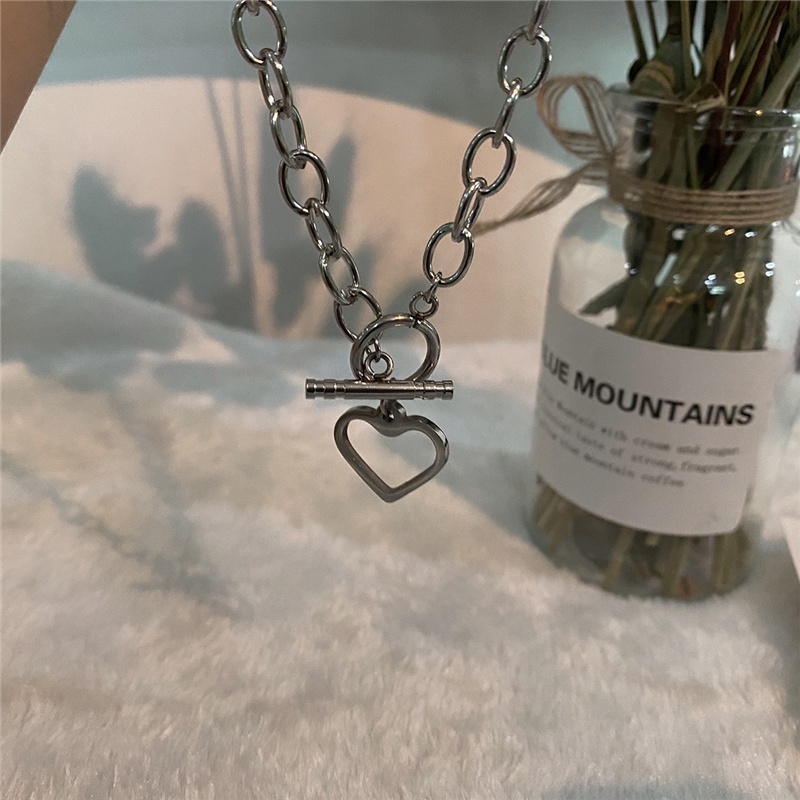 Kalung Perak Choker Silver Wanita Hati Aksesoris Dalika