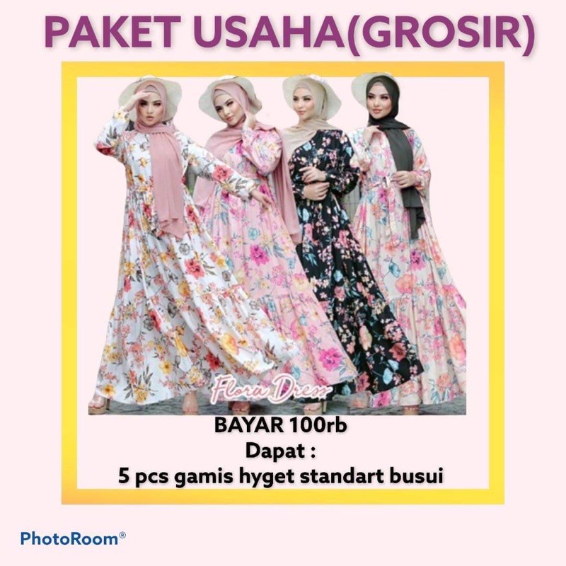 PAKET USAHA GROSIR 1(100rb get 5pcs gamis)