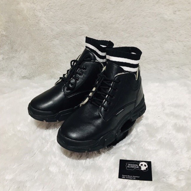 BT06 SEPATU BOOTS IMPORT WANITA KOREA BRITISH INGGRIS BULU VELVET HANGAT