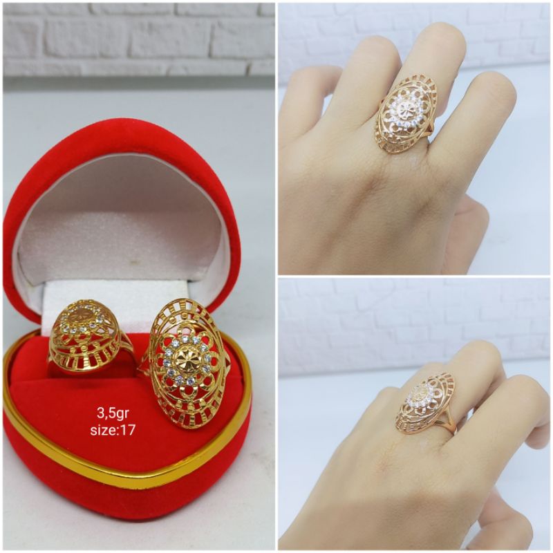 CINCIN LEBAR UKIR + MP MODEL (DUB*Y) / CINCIN PERAK ASLI SILVER 925 LAPIS EMAS/ CINCIN FASHION WANITA TERBARU