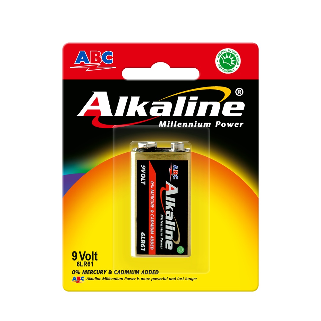 ABC Alkaline 9 Volt 1 Baterai 1 box isi 12 Hanger