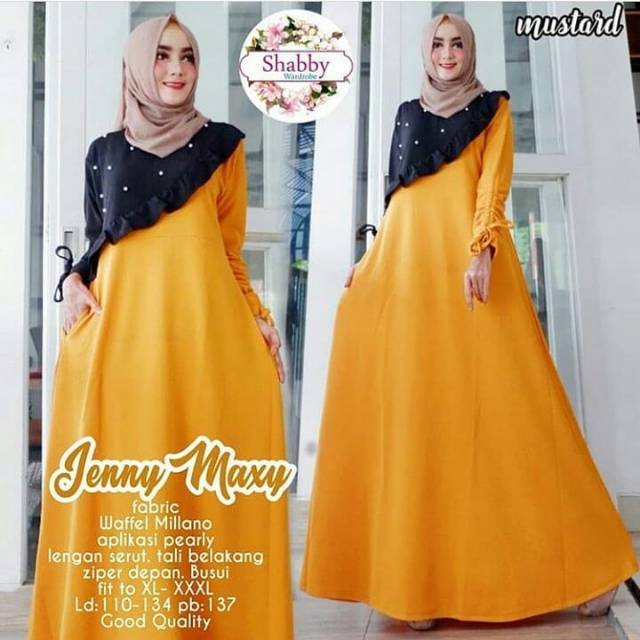 Jeni maxi/maxi dress/gamis muslim/gamis murah/dress maxi