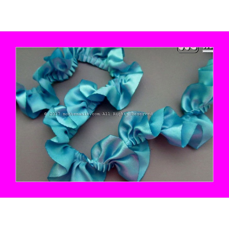 

Renda Kerut Satin 2,5 cm Biru Muda (RKS-010) WPC Bahan Kerajinan Tangan