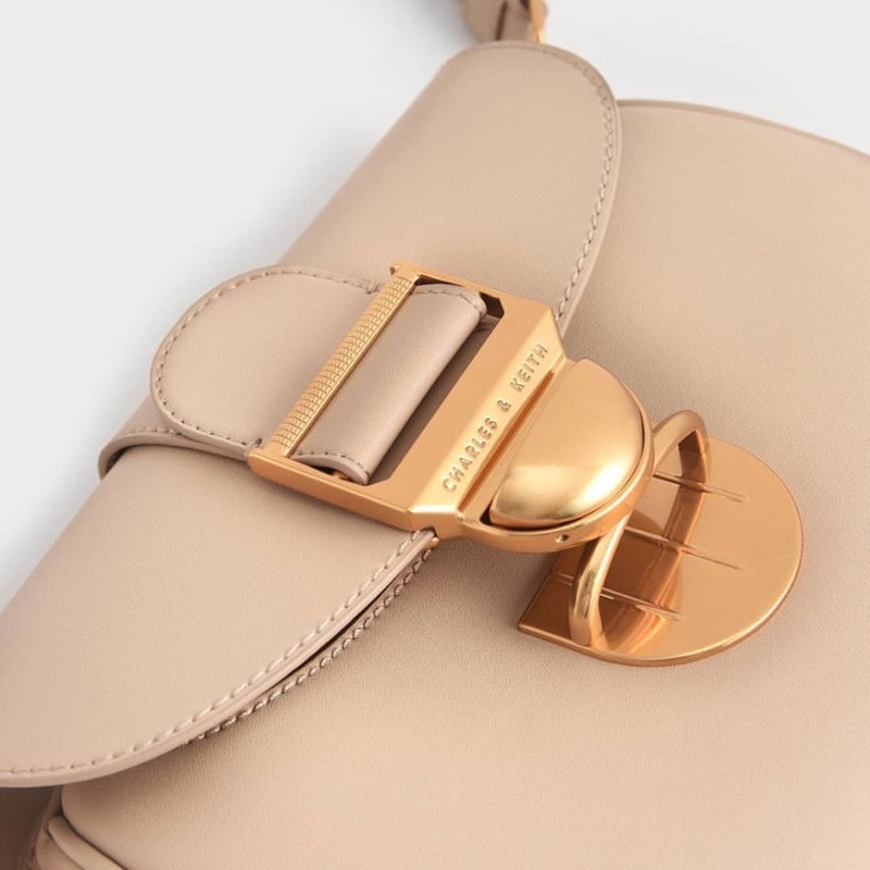 New Amalia Metallic Push Lock Crossbody Bag