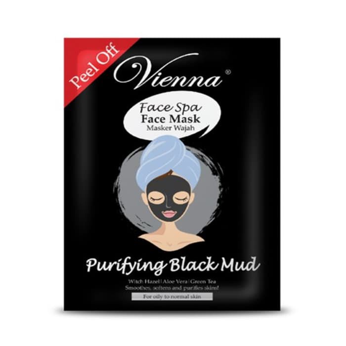 ⭐BAGUS⭐ (SACHET) VIENNA Purifying Black Mud 15ml | Masker Wajah