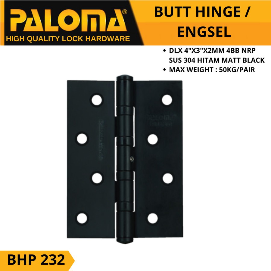 Engsel pintu Paloma 4" 2mm 4BB NRP MB