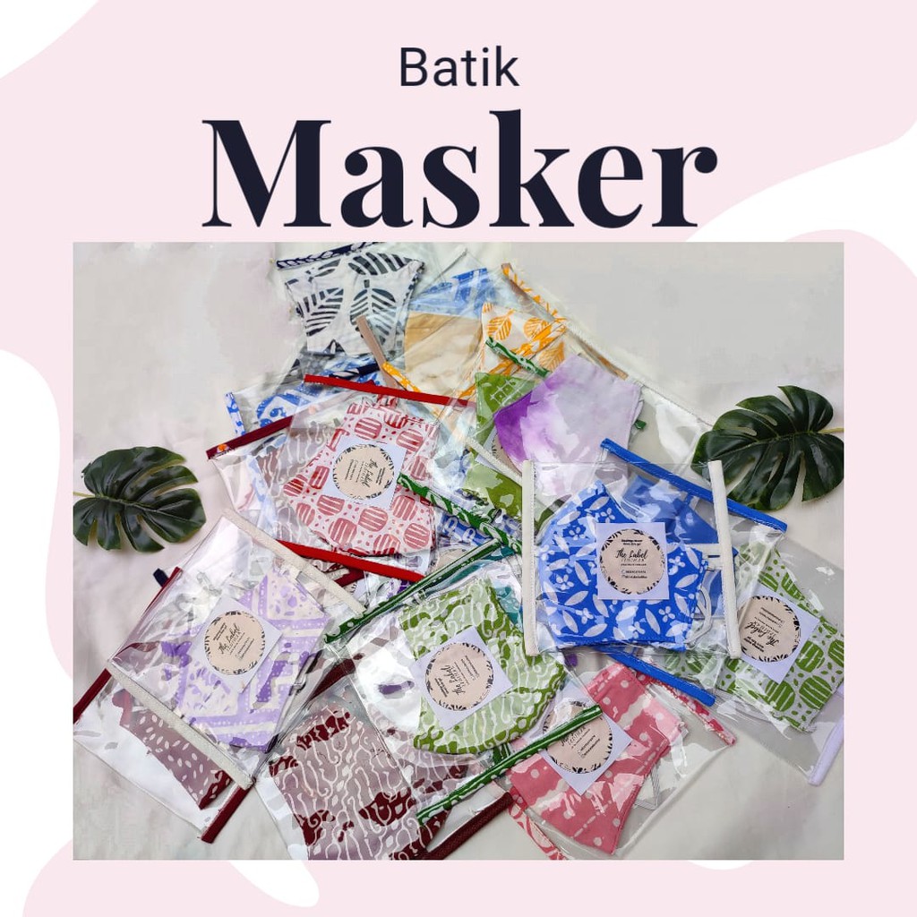 MASKER KAIN BATIK 3 LAPIS DENGAN POUCH(MASKER BATIK SOUVENIR)