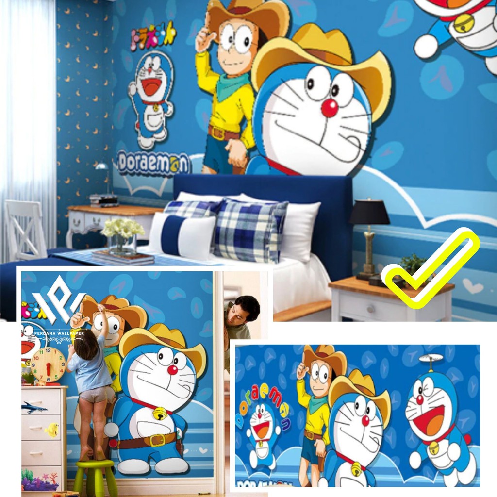 Walpeper Stiker  Dinding  Doraemon  Koboy Anti Air Ukuran 