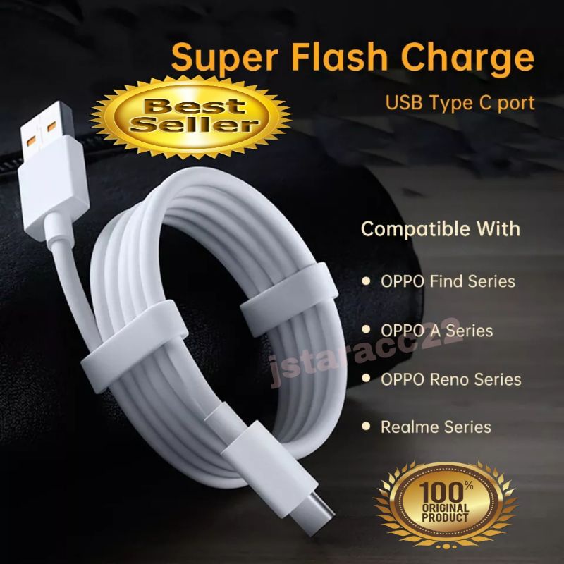 CABLE KABEL CHARGER REALME TYPE C SUPER FAST CHARGHING VOOC  ORIGINAL 100% USB TYPEC