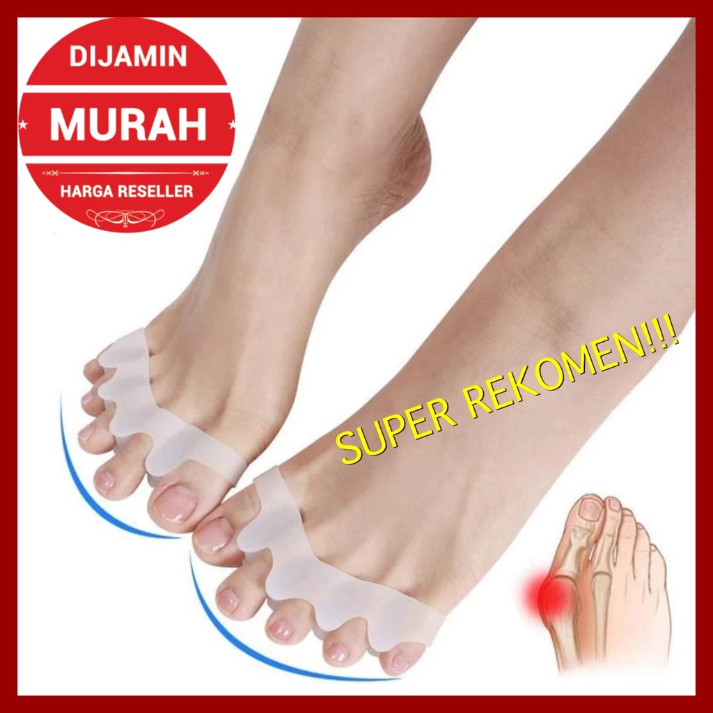 SATU PASANG INSOLE UNTUK KAKI HAMMER TOE HALLUX VALGUS BUNION GEL SILICON PEMISAH JARI KAKI