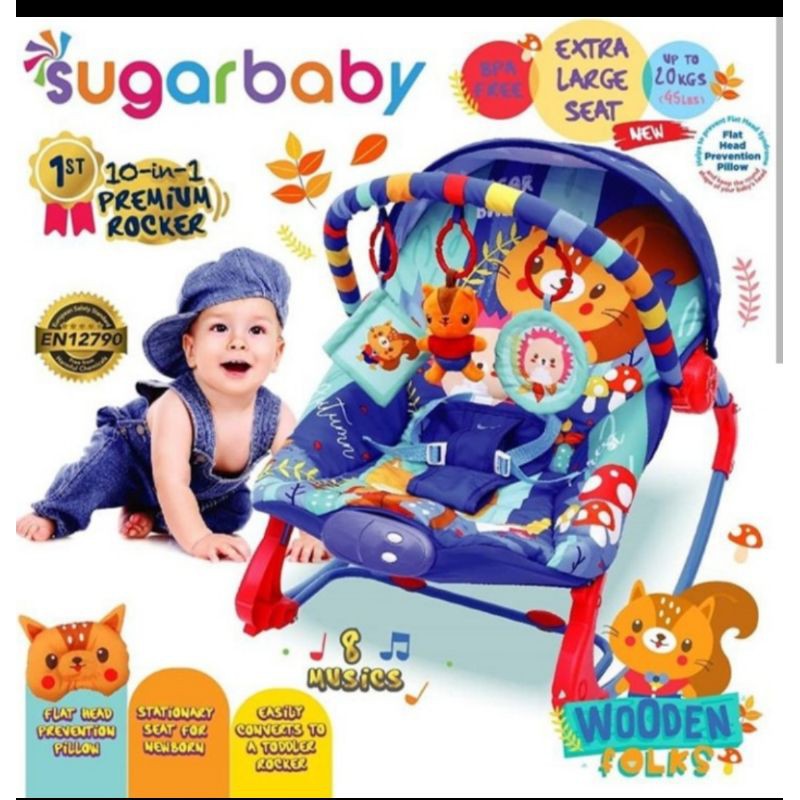 BABY,SUGAR BABY PREMIUM 10 IN 1 ROCKER#BABYIMPORT