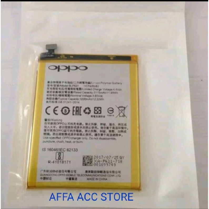 ORIGINAL 100% BATERAI OPPO BLP631 OPPO F5 F3 F5 Plus A77