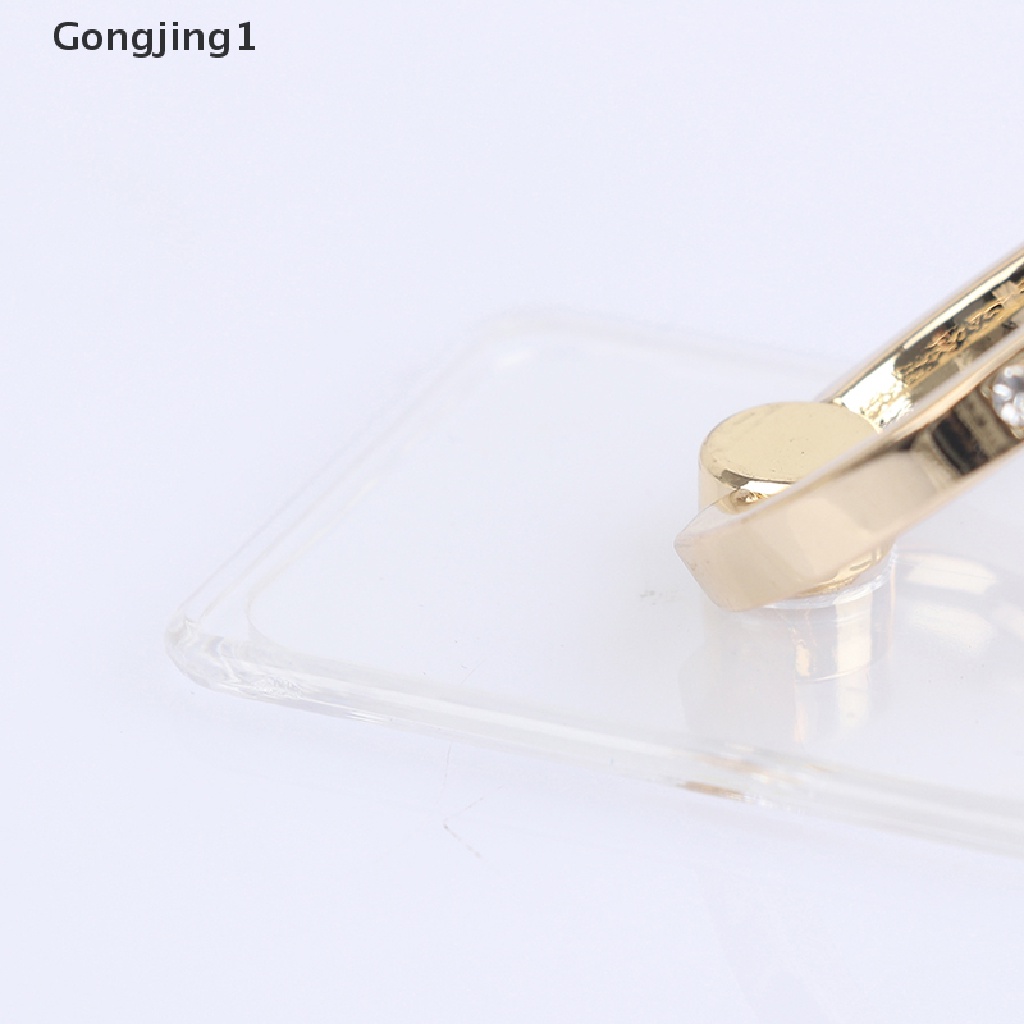 Gongjing1 2pcs / Set Cincin Dudukan Ponsel Universal Transparan