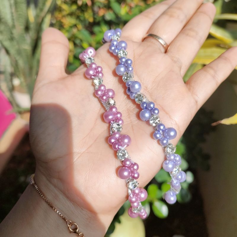 Payet rangkai mutiara baju atau hijab kode F