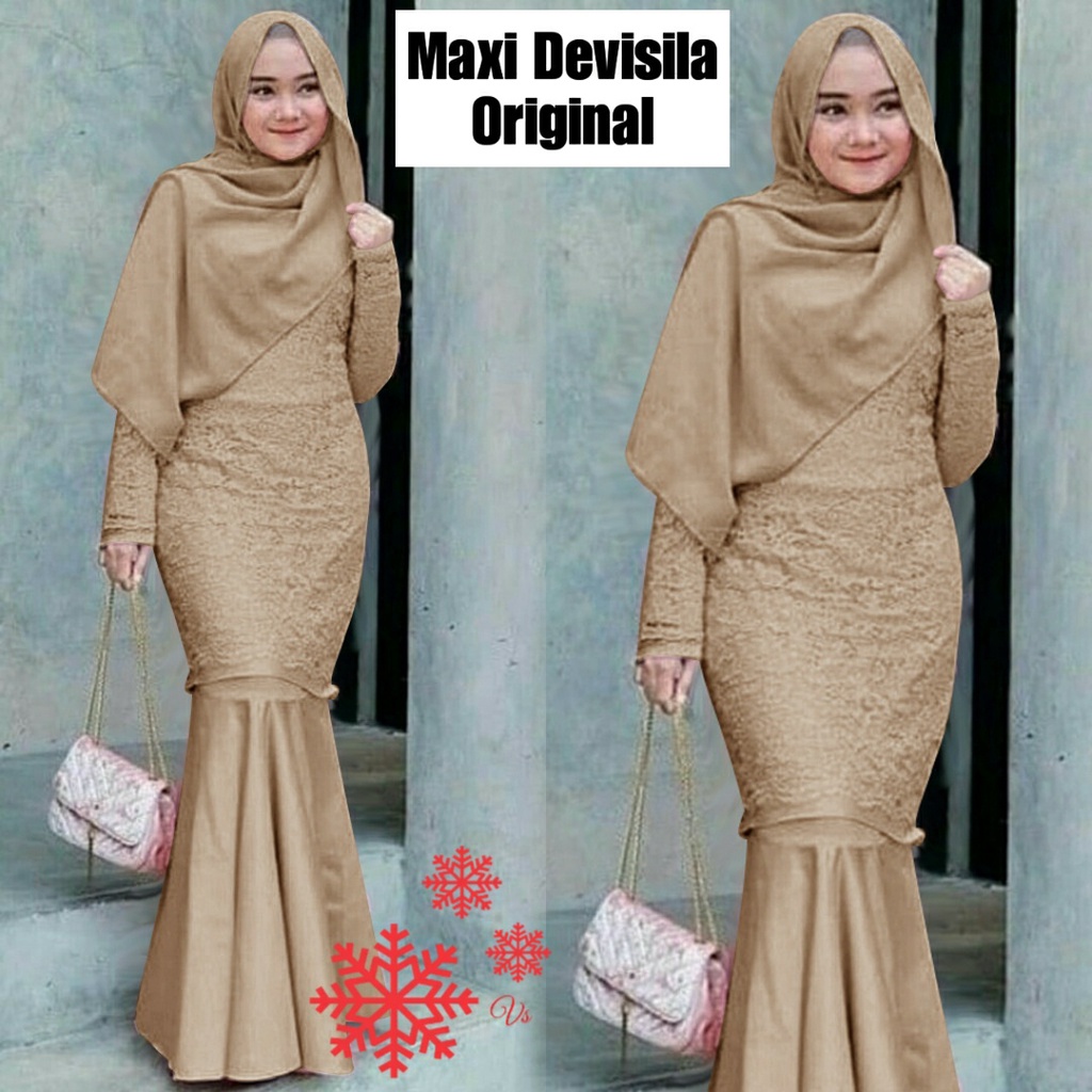 Devisila Baju Gamis Full Brukat Remaja Dewasa Wanita Muslim Busui Terbaru-3