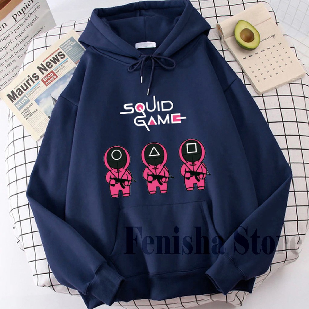 FenisahaStore Netflix Squid Game Jaket Sweater Hoodie Unisex  pria Dan Wanita Size M L XL XXL