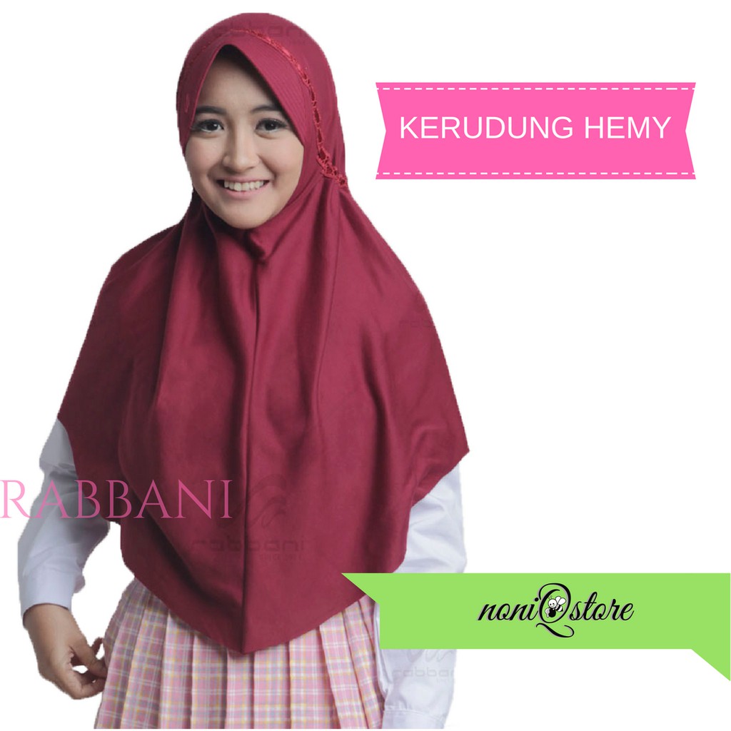 Jilbab Rabbani Hemy Pita Atas Size L Jilbab Sekolah Rabani Serut