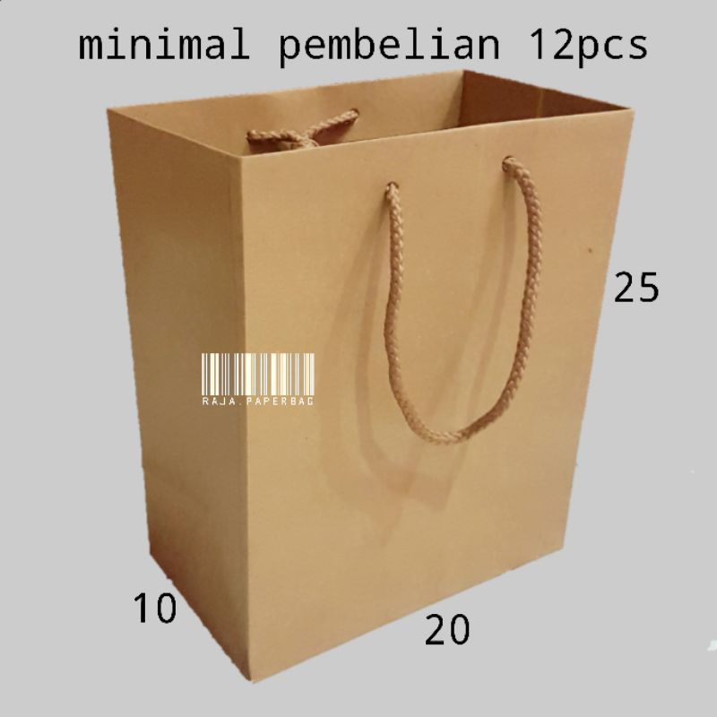 

paper bag polos P20 L10 T25 paperbag coklat tas kertas kantong kertas goodie bag