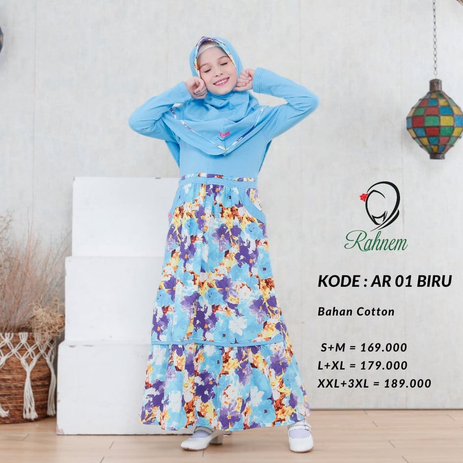 BISA COD - Gamis Anak Perempuan Rahnem  AR 01 AR 02 AR 03 / Fashion Muslim