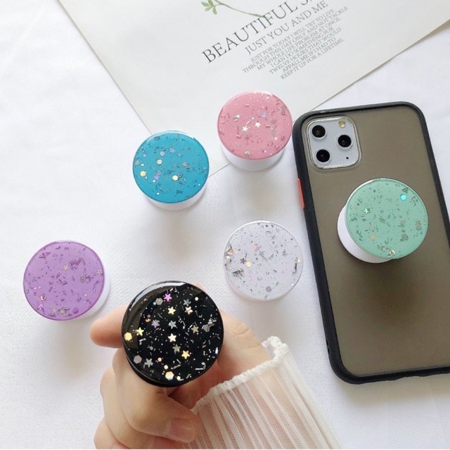 Fashion Glitter PopSocket PopGrip Cell Phone POP Grip Mobile Phone Stand Holder