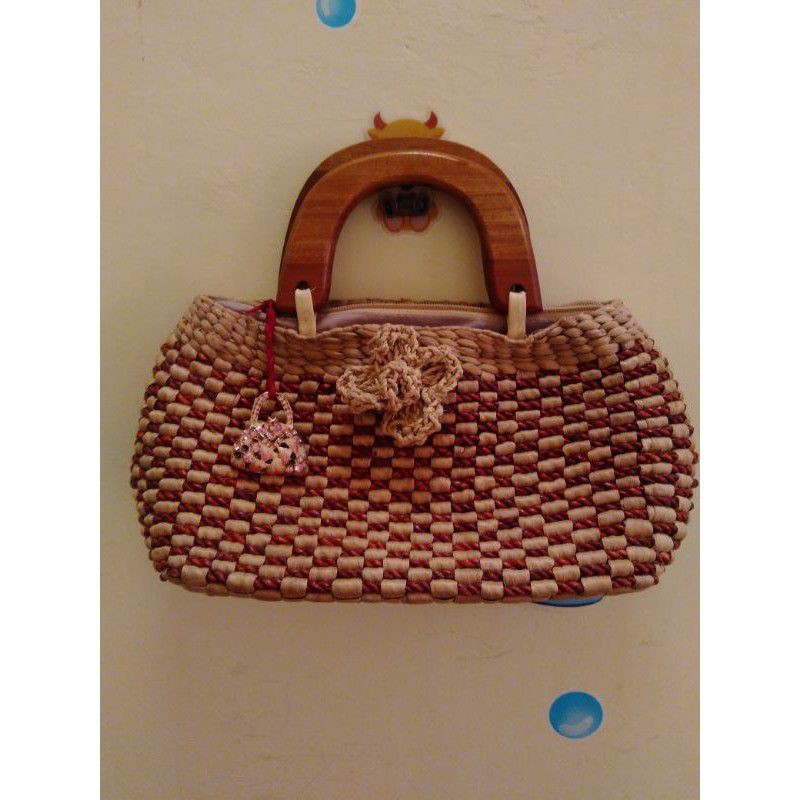 Preloved Tas tote bag anyam/ tas anyam/tas tenteng wanita/ tas pesta wanita