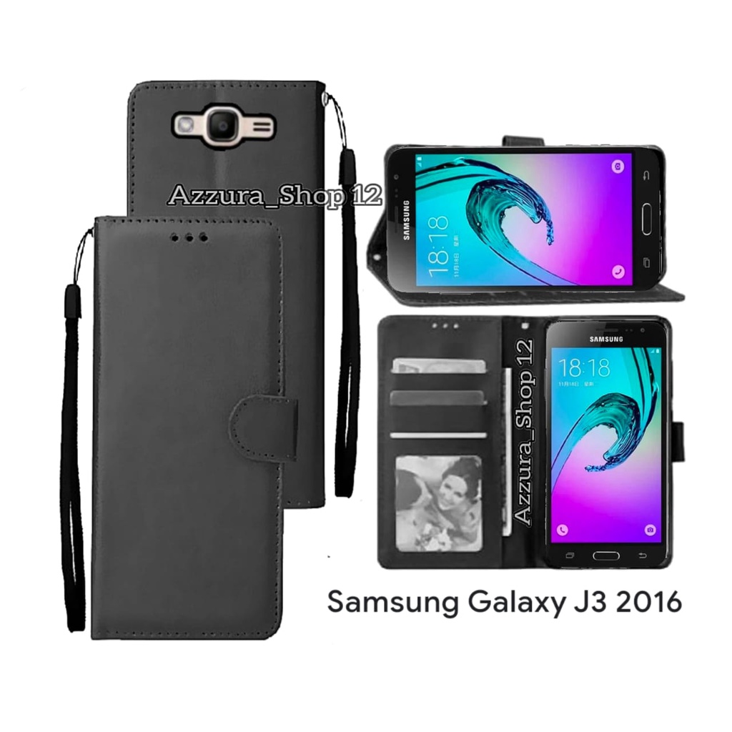 Casing Dompet  For Samsung Galaxy J3 2016  Case Flip Cover Leather Premium Sarung Buku Hp