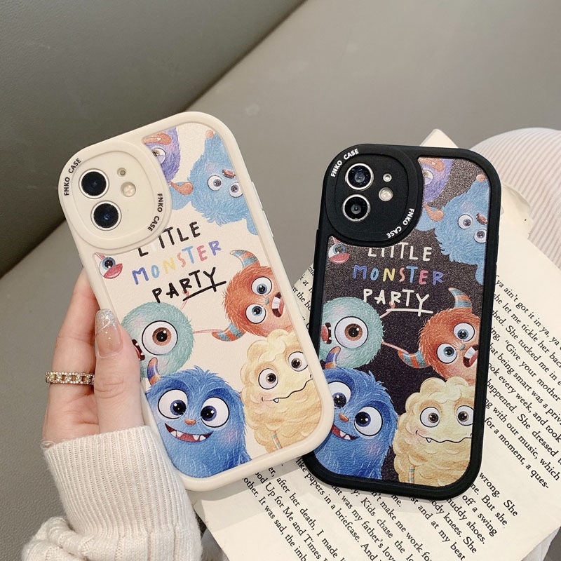 Case Desain Kartun Monster Kamera Melingkar Untuk IPhone 12 13 11 Pro Max X Xs Max Xr 7 8 Plus Xgs1