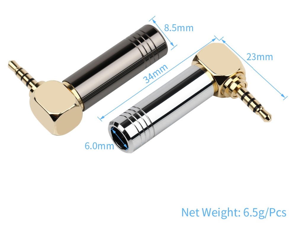 1pc Adapter Konektor Audio Jack 4 Pole 2.5mm Bahan Metal Aluminum Untuk Earphone