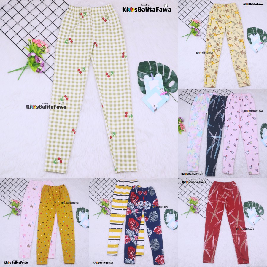 [IMPORT] Legging Nara uk 12-15 Tahun / Leging Motif Ketat Panjang Premium Anak Perempuan Celana Adem