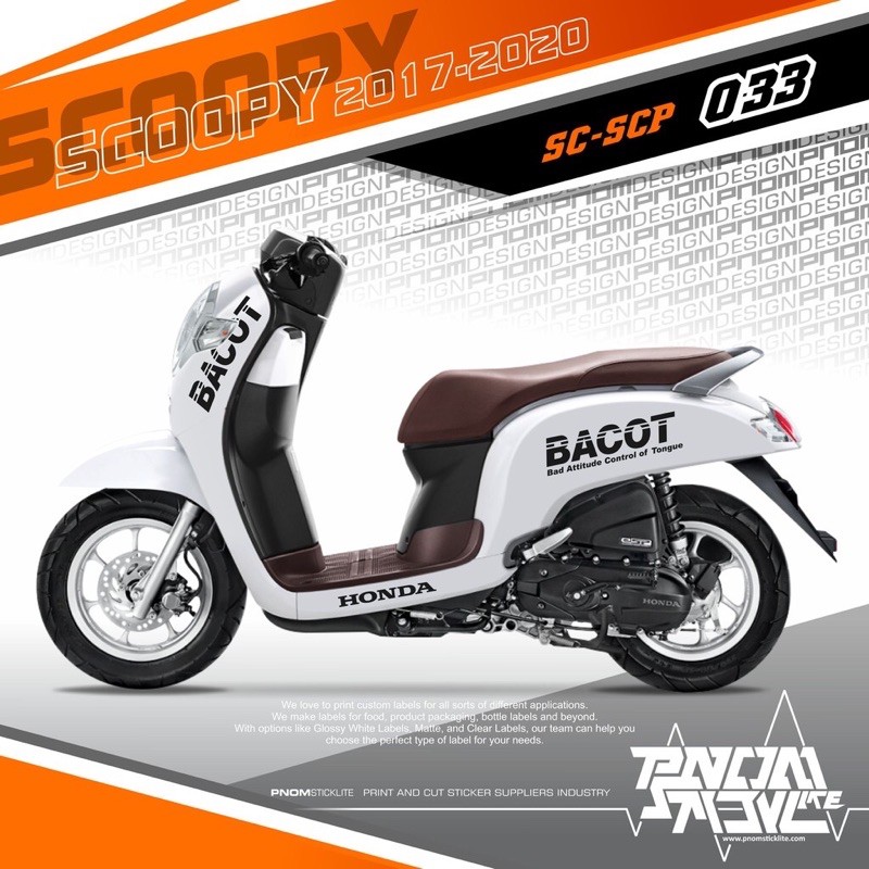 Cutting Stiker Striping Scoopy Bacot 2017-2020