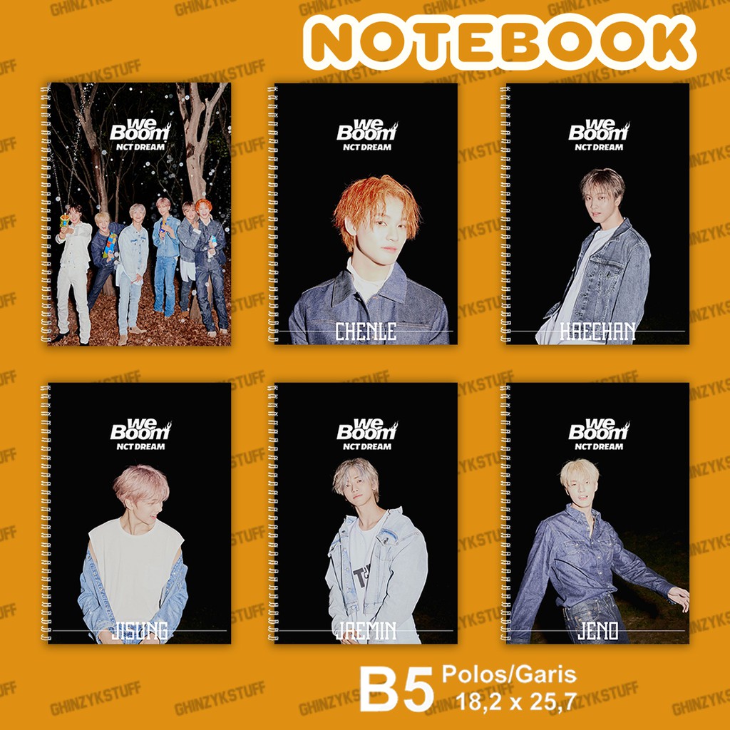 

Notebook B5 (18.2x26cm) KPOP NCT DREAM We Boom Chenle Haechan Jaemin Jeno Jisung Renjun