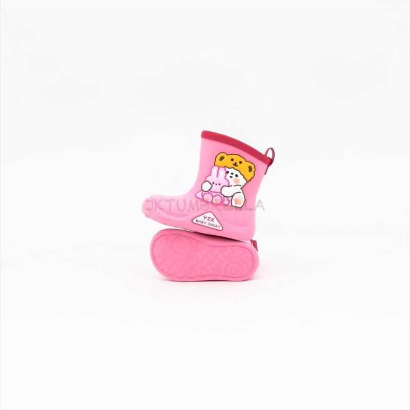 Sepatu Boots Anak Perempuan &amp; Laki - laki Karakter Beruang / Unik &amp; Lucu / Karet Import