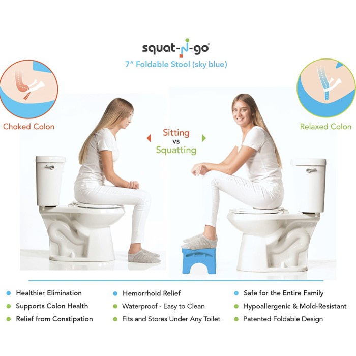 Squat N Go Pijakan Kaki Tambahan Toilet Stool Dewasa Anak Bangku WC