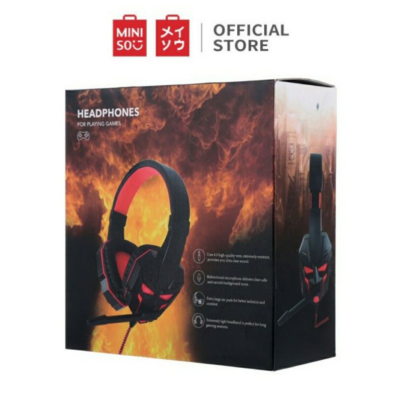 miniso headphone foldable strong bass miniso headphones   miniso headset gaming