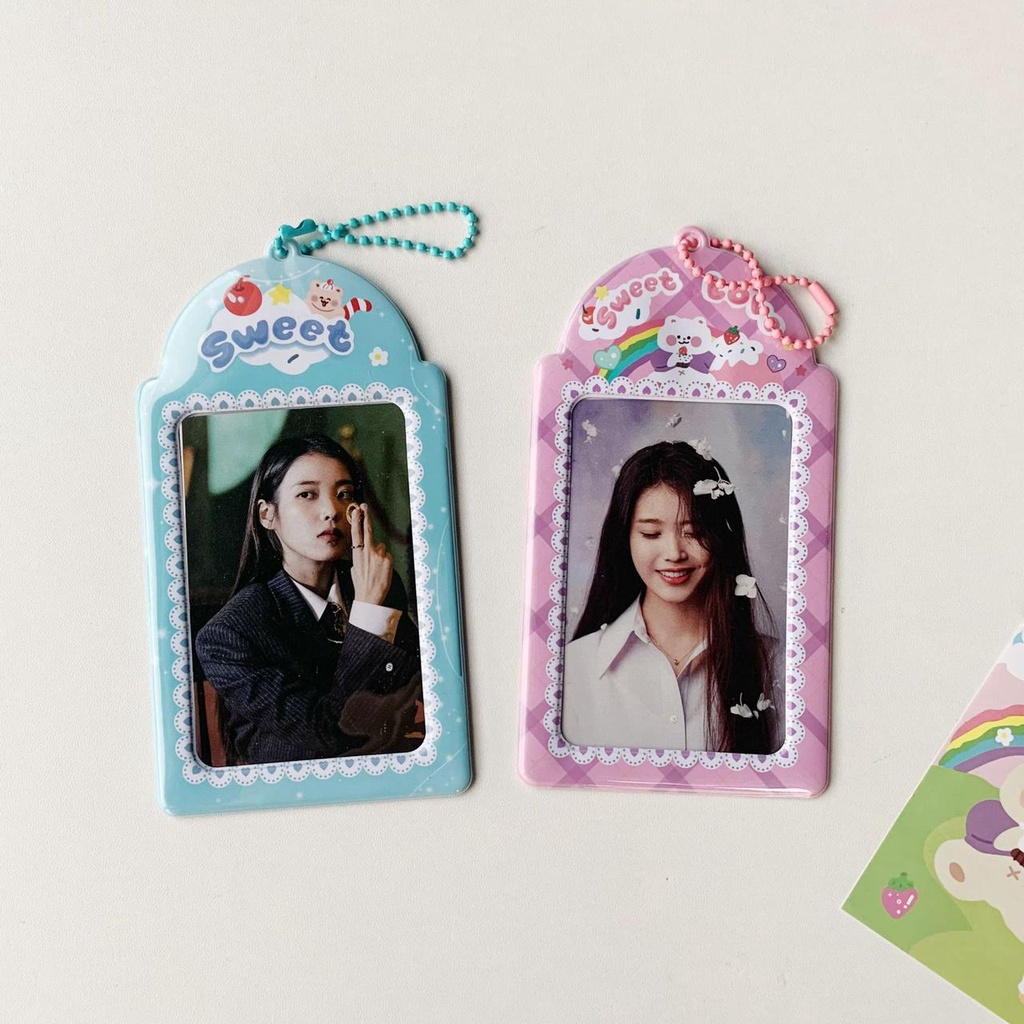 (Ready) Card Holder PVC Photocard Ballchain Sweet Tempat Kartu Lucu