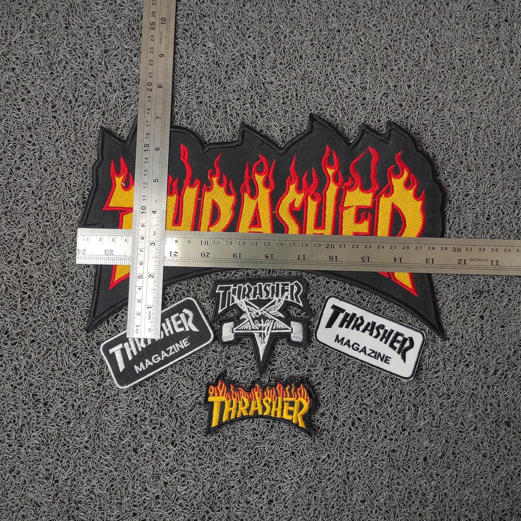 Patch bordir satu paket thrasher tempelan jaket best quality