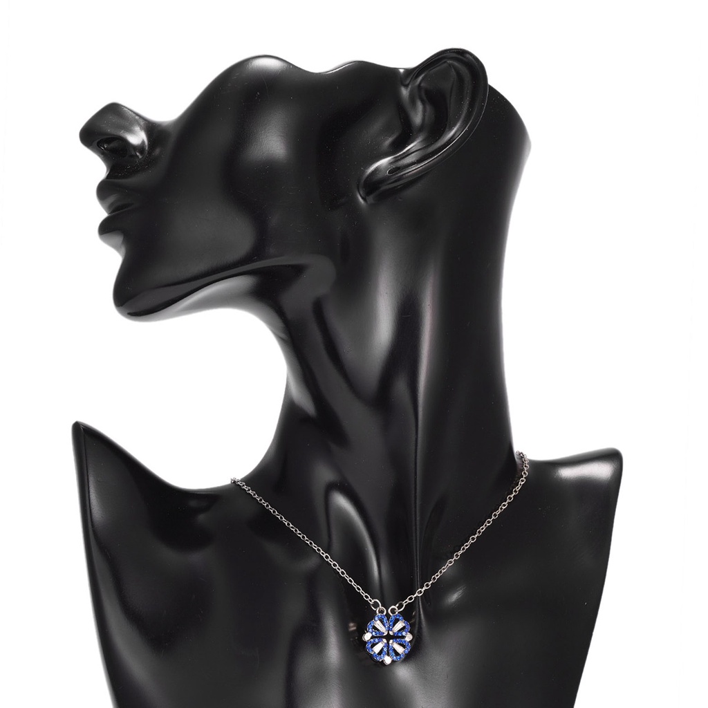 Red diamond KC gold four hearts four-leaf clover magnetic double-wearing method ladies necklace Korean fashion jewelry, the best accessory to wear when attending a wedding party, the best gift for girlfriend and mother