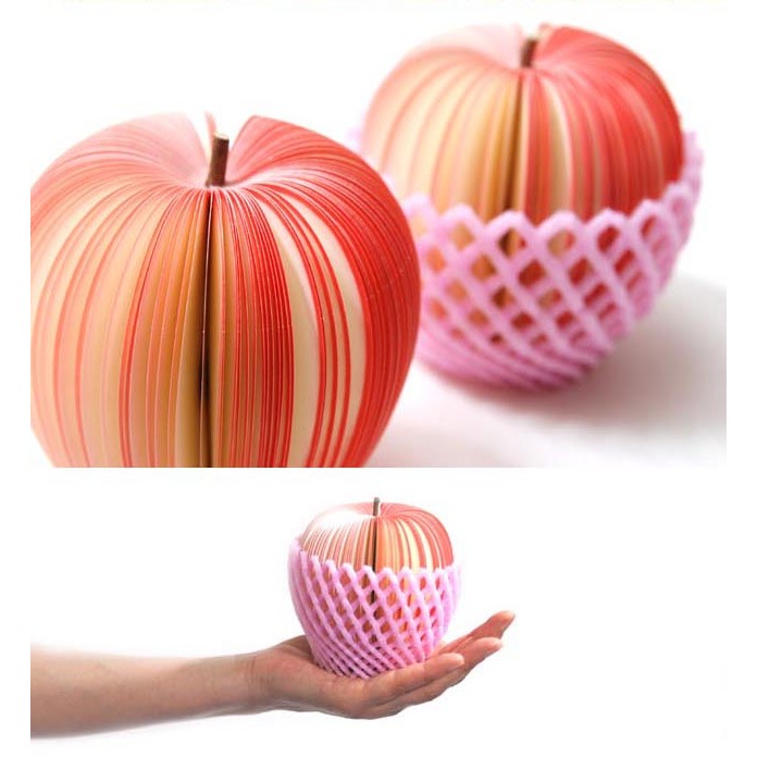 046 - Buku Catatan Kertas Notes Note Unik Lucu Model Buah Apel Apple-2