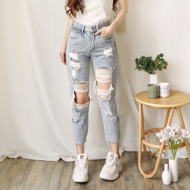 VIERLIN - Jeans 81376 - HW RIPPED JEANS ROBEK VIERLINSTORE