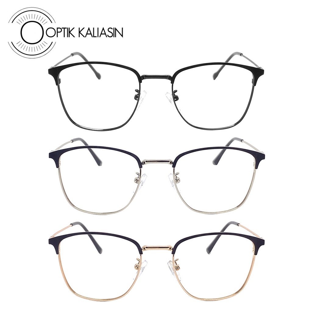 OPTIK KALIASIN - Frame kacamata pria wanita kotak tipis besi titanium minus plus anti radiasi photoc