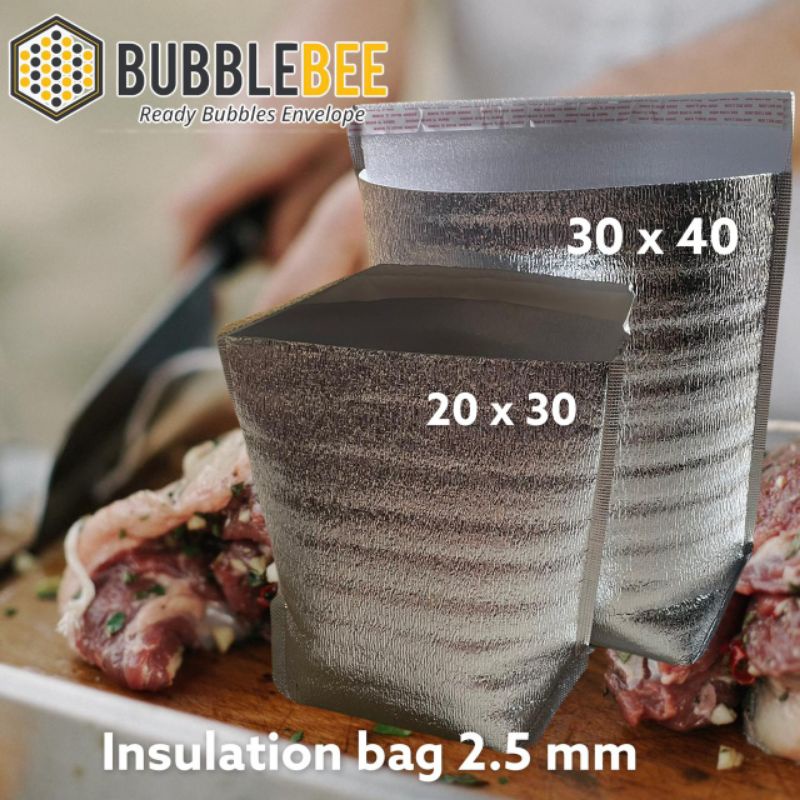 

Insulation Bag 2.5 mm Silver 30x40 + 16 cm