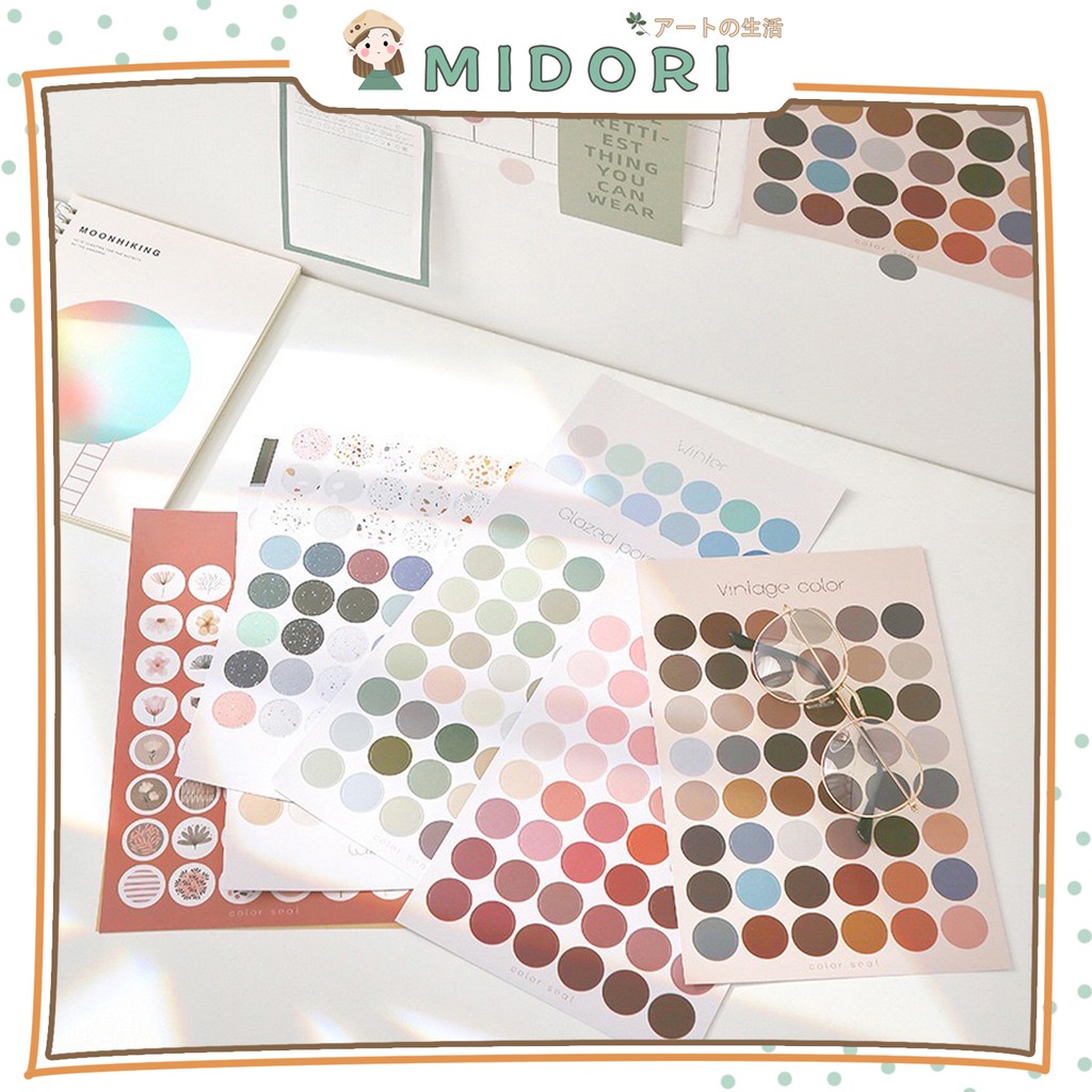 

[MIDORI] Stiker Kertas Dekor MACARON DOTS Paper Sticker DIY Planner Scrapbook - B0002