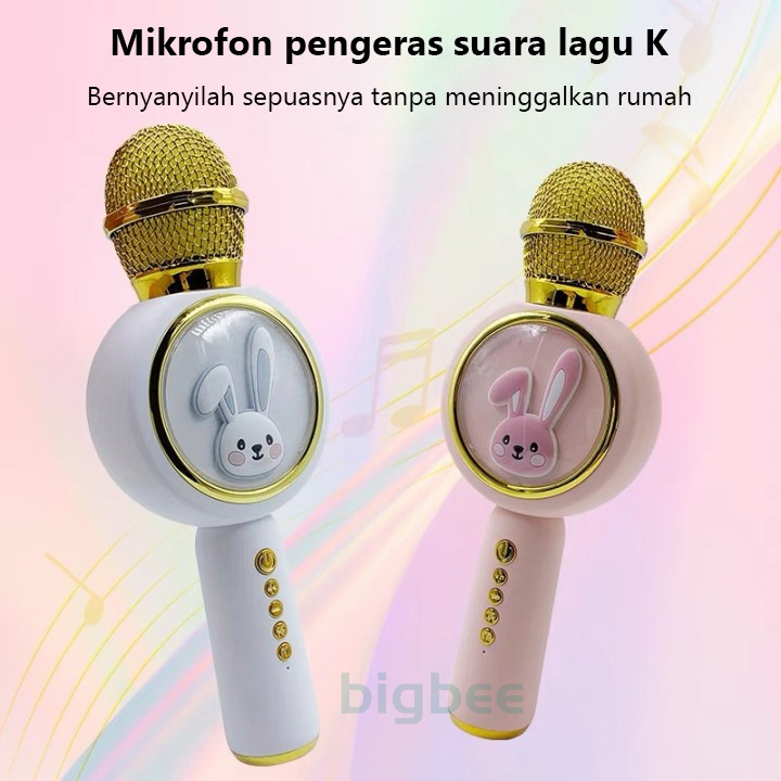 Mic Karaoke X6 Wireless Bluetooth  Player Smule Speaker Advance Microphone Pengubah Suara Portable KADO ANAK