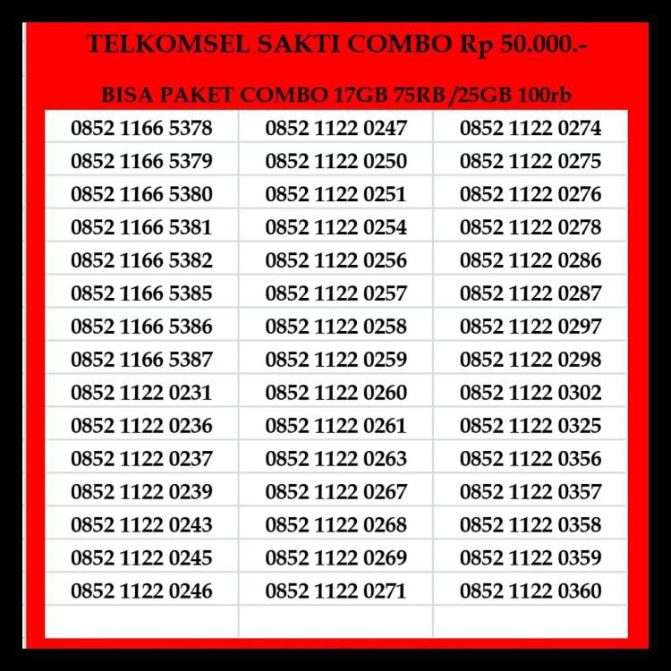 Kartu Perdana Telkomsel Sakti Combo 4G Nomor Cantik Simpati As Loop Kode 334