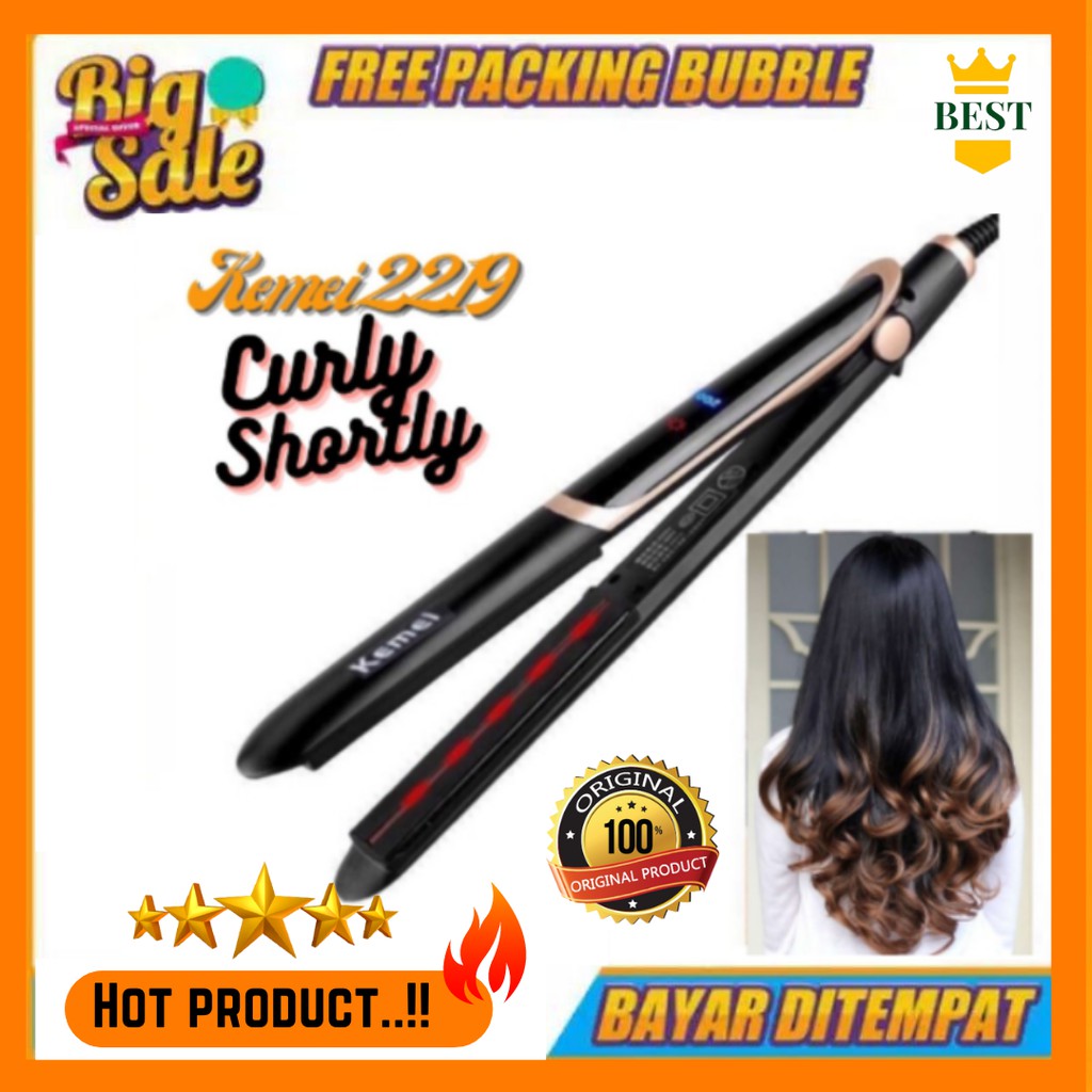 Catok Rambut Kemei 2219 Kwalitas Original / Kemei 2219 / Catok Murah Terlaris / CURLY & SHORTLY